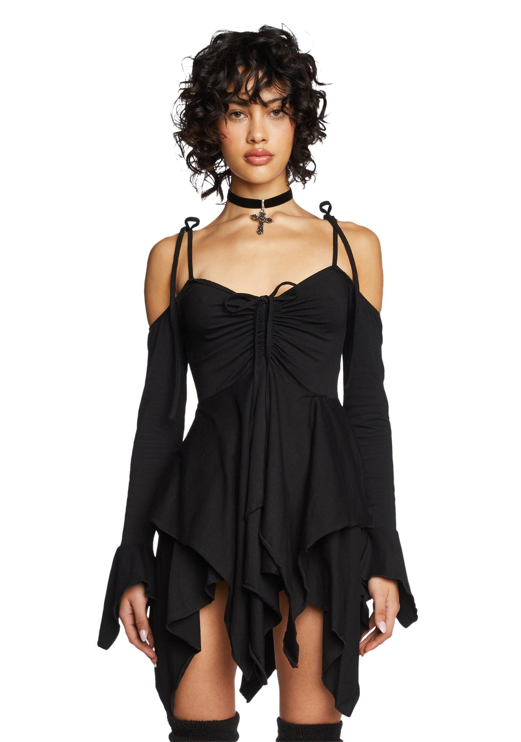 F is For Fairies Handkerchief Dress – Black