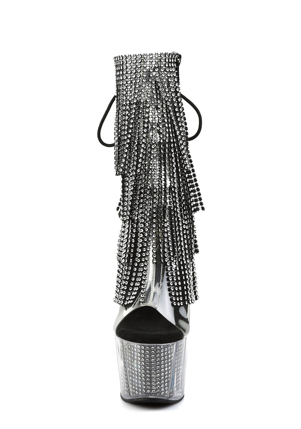 Adore-1017SRS Platform Ankle Boots-Clear