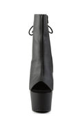 Adore-1018 Platform Ankle Boots-Black PU