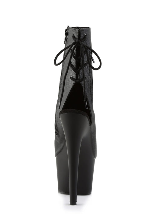Adore-1018 Platform Ankle Boots-Black PU