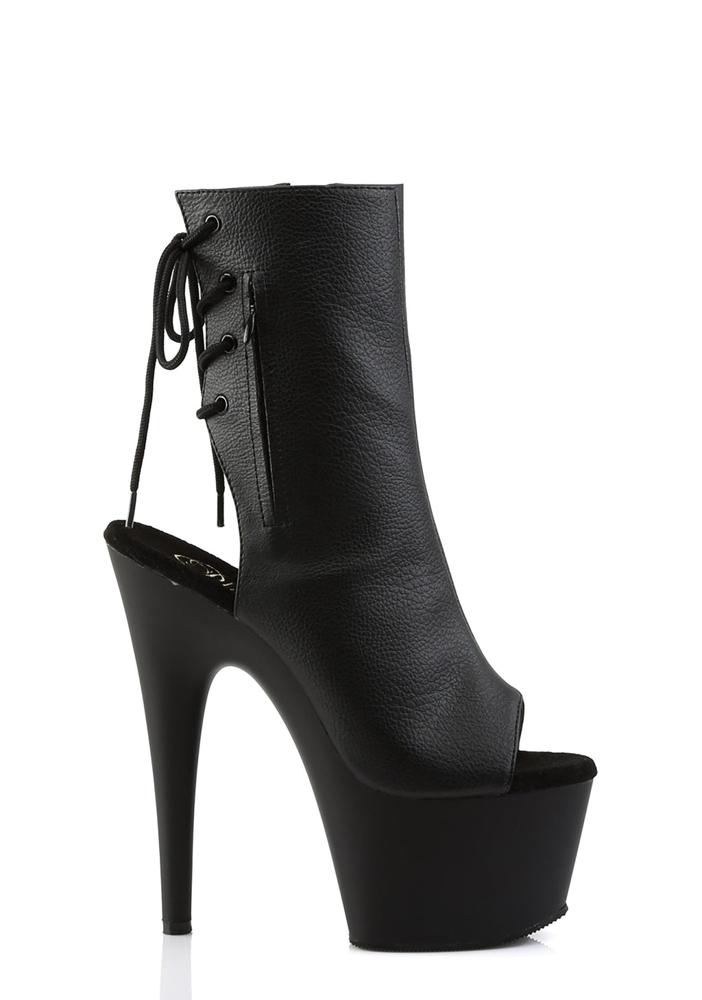 Adore-1018 Platform Ankle Boots-Black PU