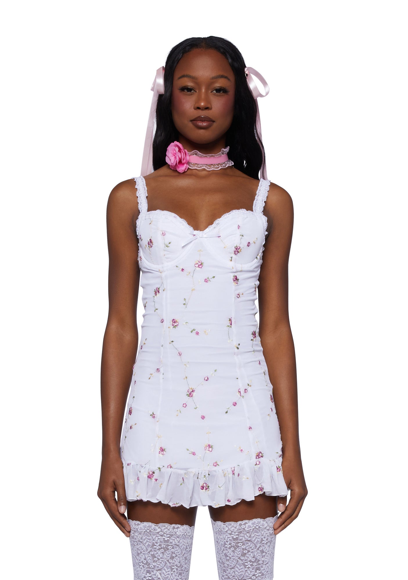 I’m Baby Mini Slip Dress – White