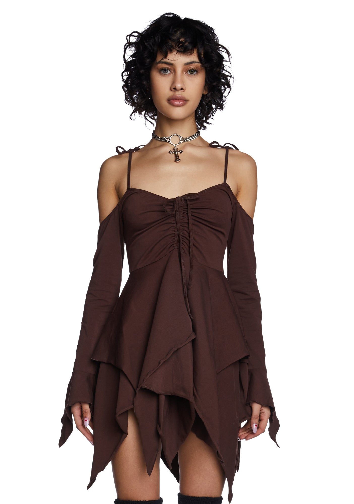 F is For Fairies Handkerchief Dress – Brown