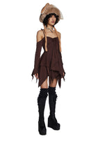 F is For Fairies Handkerchief Dress – Brown