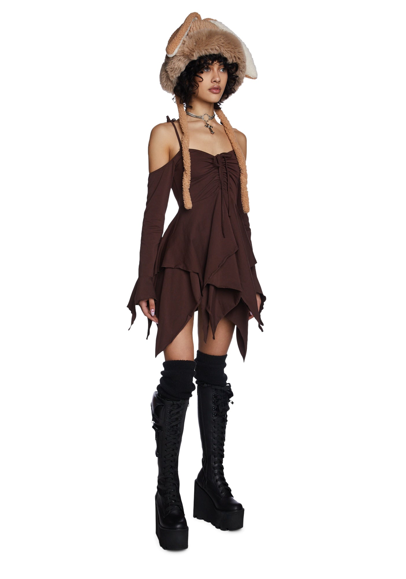 F is For Fairies Handkerchief Dress – Brown