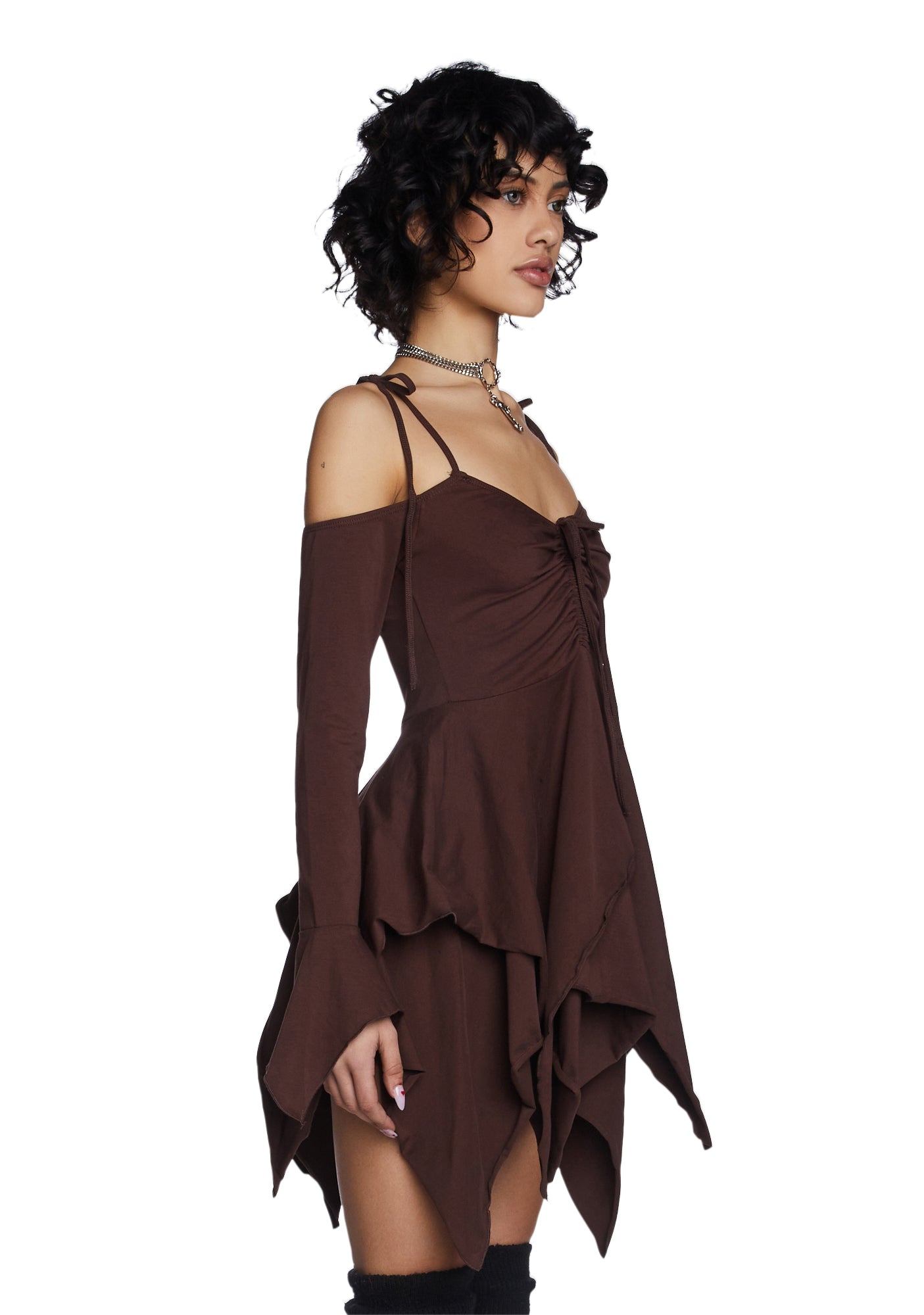 F is For Fairies Handkerchief Dress – Brown