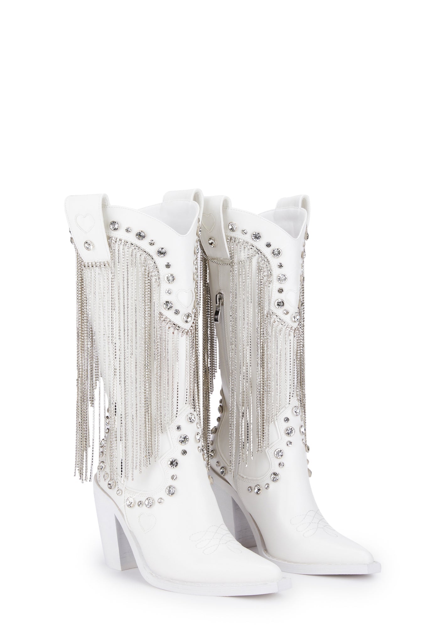 Present Perfect Cowboy Boots – White