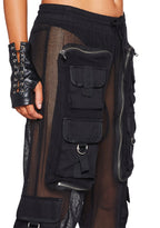 Complex Nights Fishnet Cargo Pants – Black