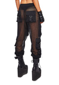 Complex Nights Fishnet Cargo Pants – Black