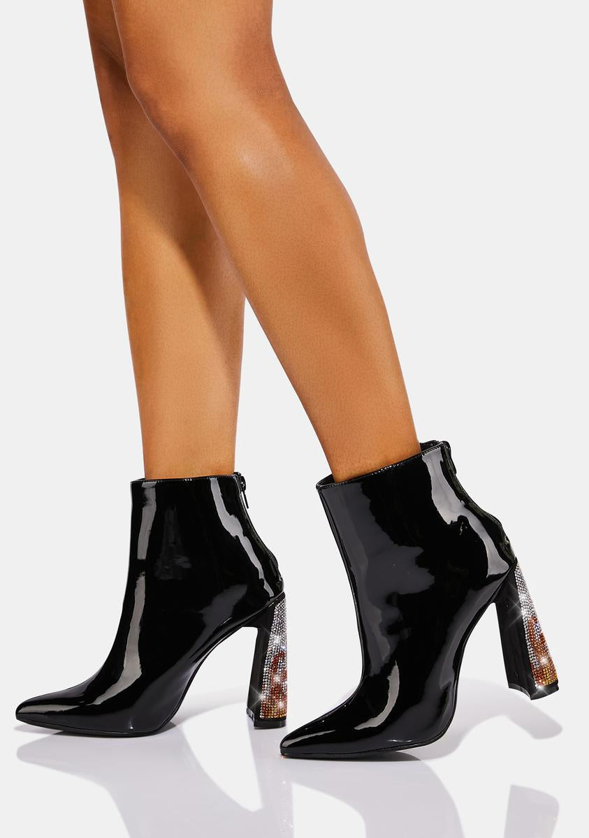 Excited Enough Patent Ankle Boots