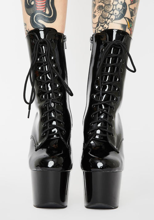 Black Patent Adore-1020 Stiletto Boots